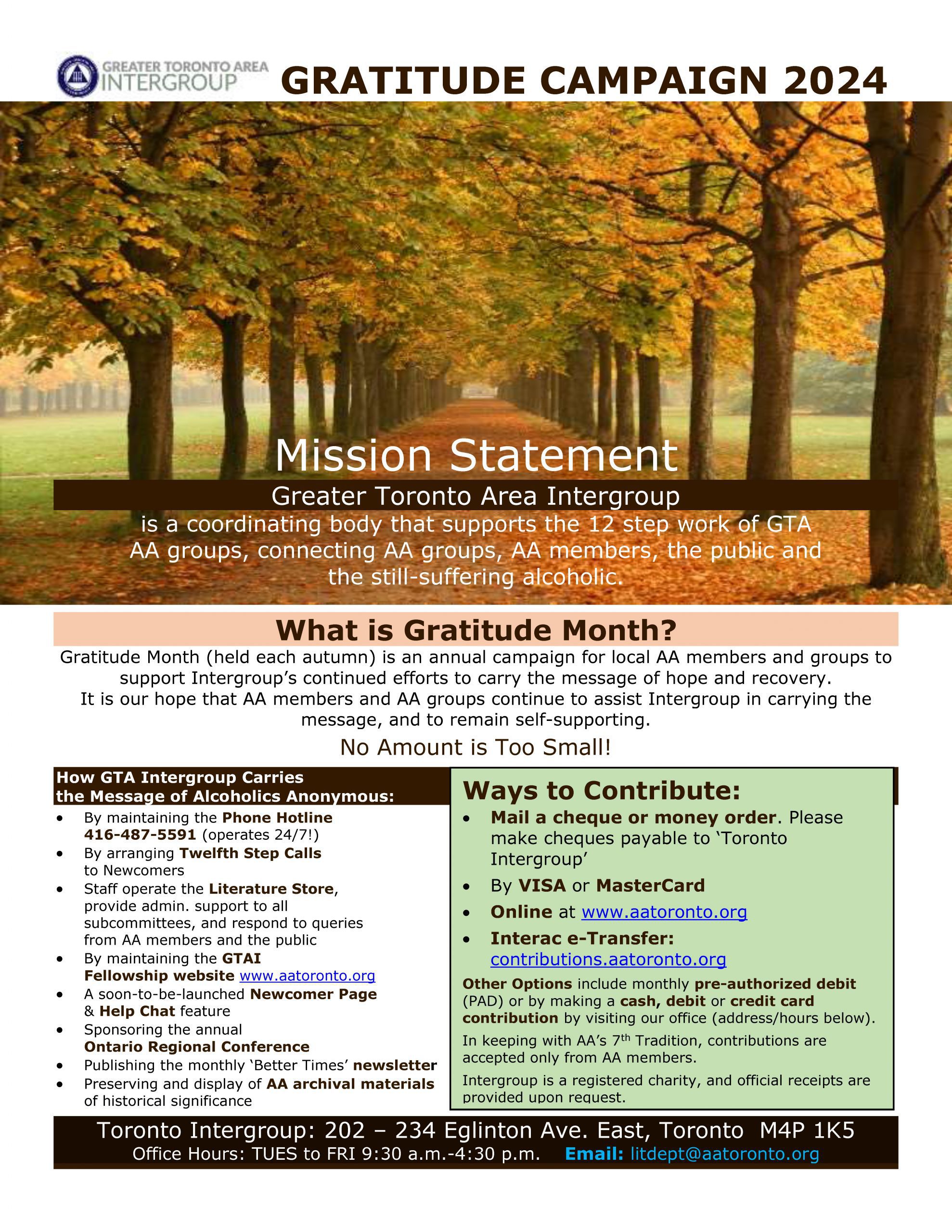 Gratitude Month 2024 - AA Greater Toronto Area Intergroup Alcoholics ...